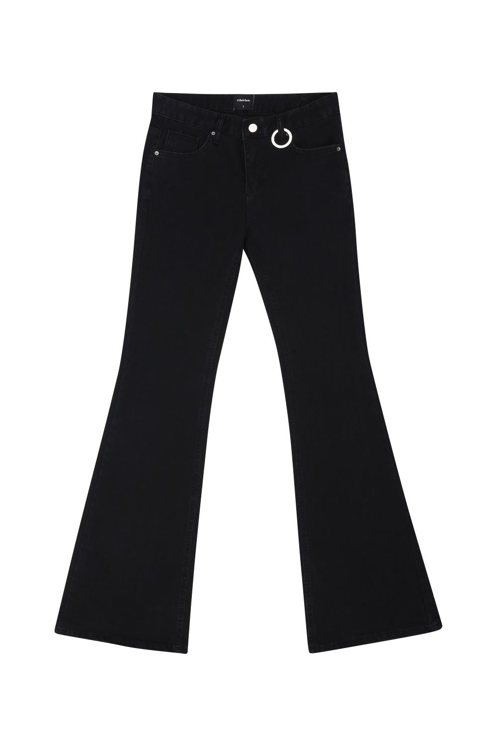 Black bootscut slim pants