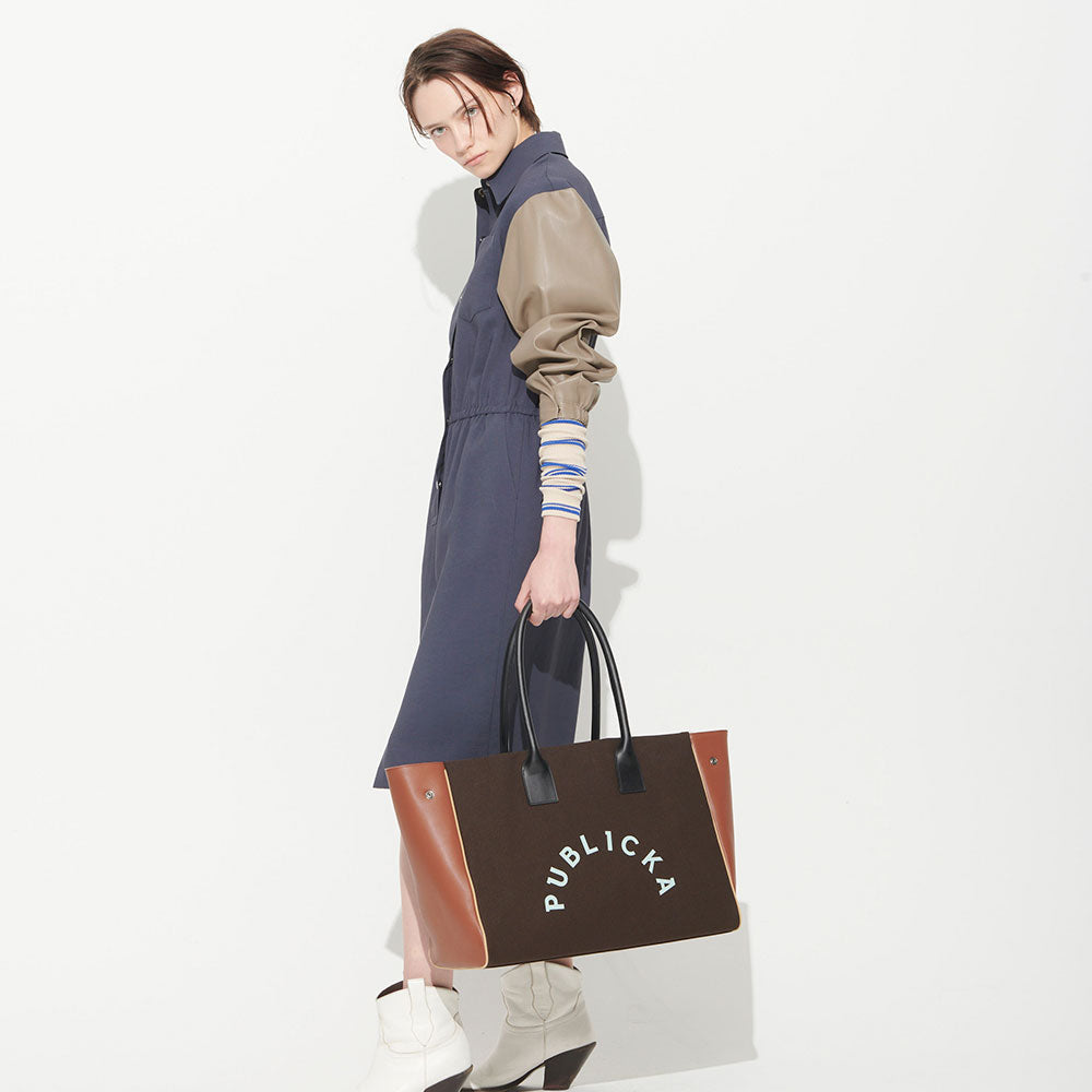  BIG SHOPPER BAG, BROWN