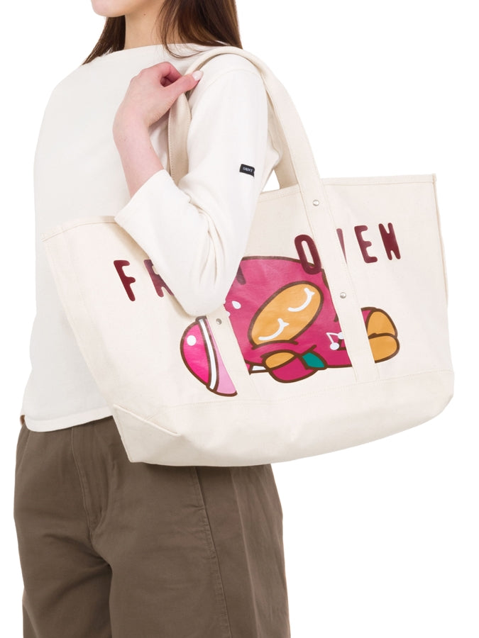 [NEIKIDNIS X COOKIERUN] STRAWBERRY COOKIE TOTE BAG LARGE / ECRU