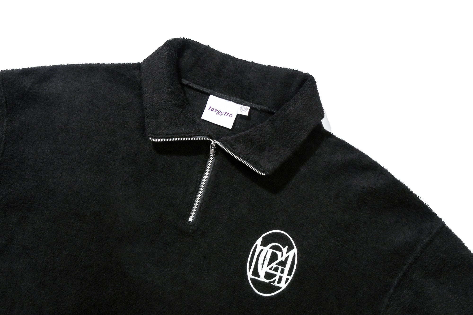 TERRY HALF ZIP UP SWEAT SHIRT_BLACK