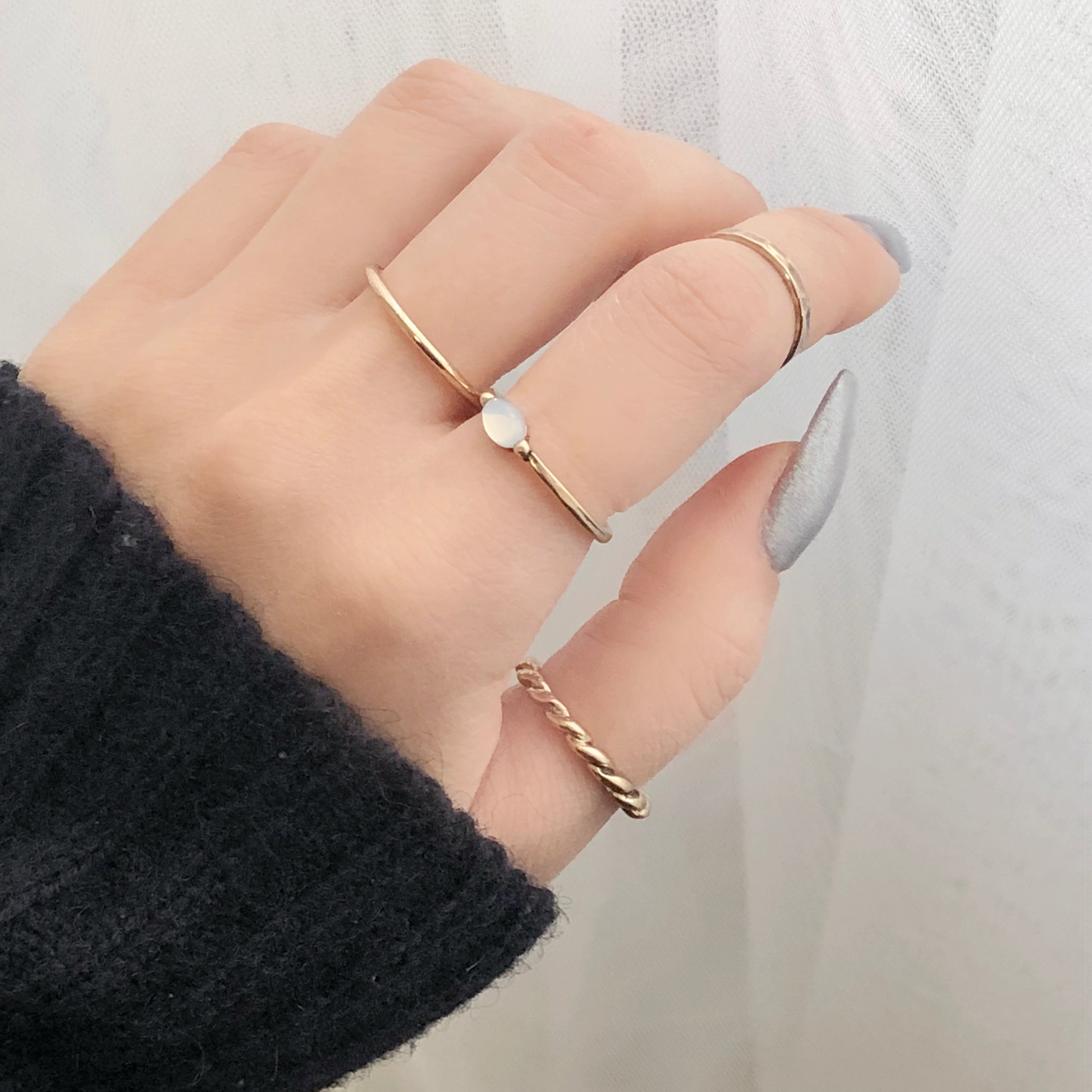 Vintage Heart Chain Ring 9 Set (2 Color)