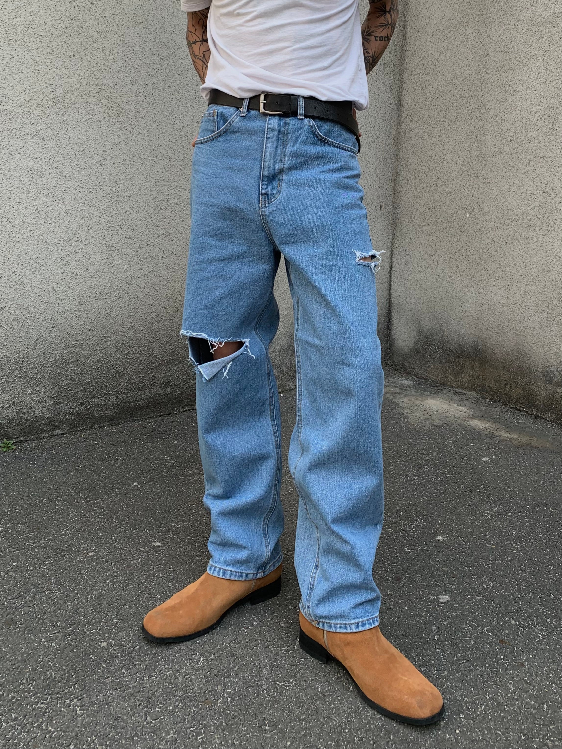 Side Cutting Wide Denim (blue)