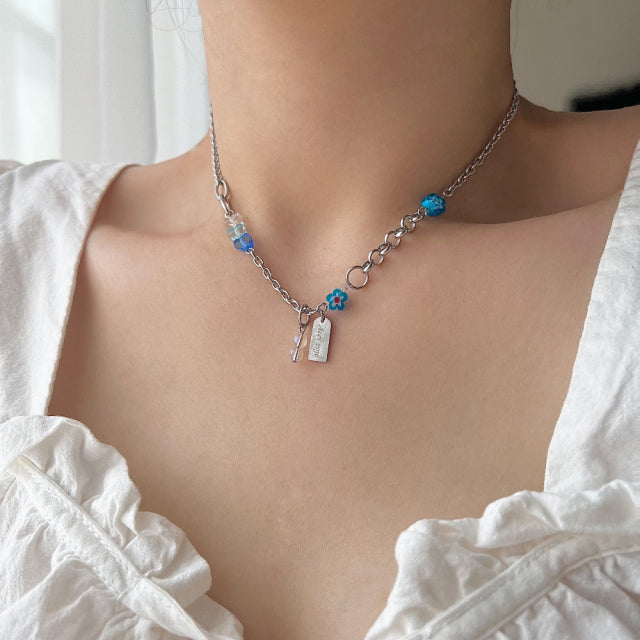 aqu Vacation Biz Kitchee Aqua Chain Heart Necklace