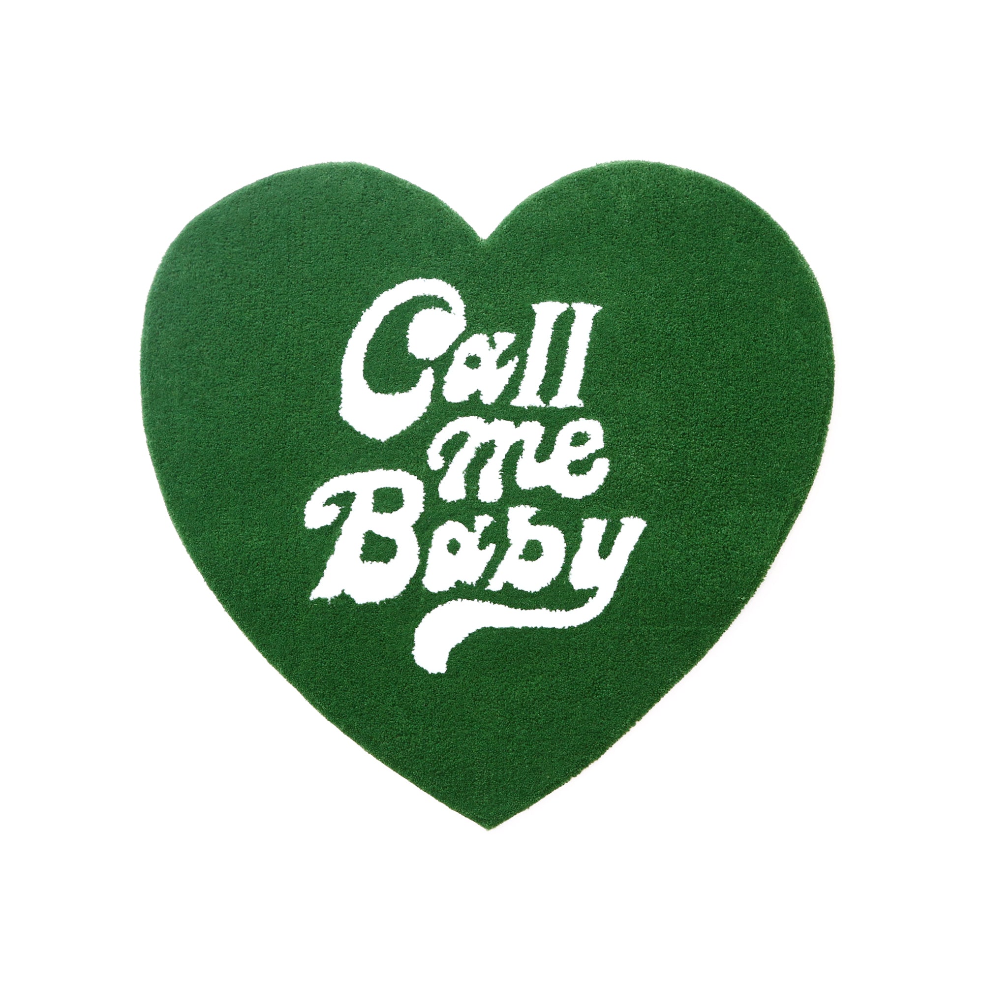 [Call me baby] Heart Logo Rug Mat _ Green