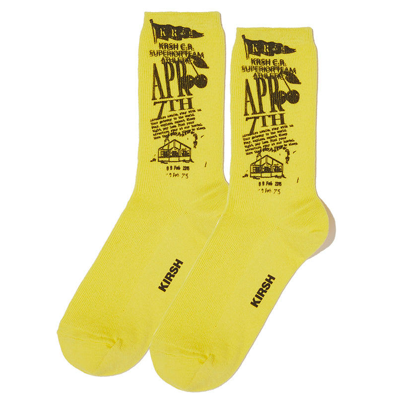 YOUTHHOSTEL GRAPHIC SOCKS [LIGHT YELLOW]