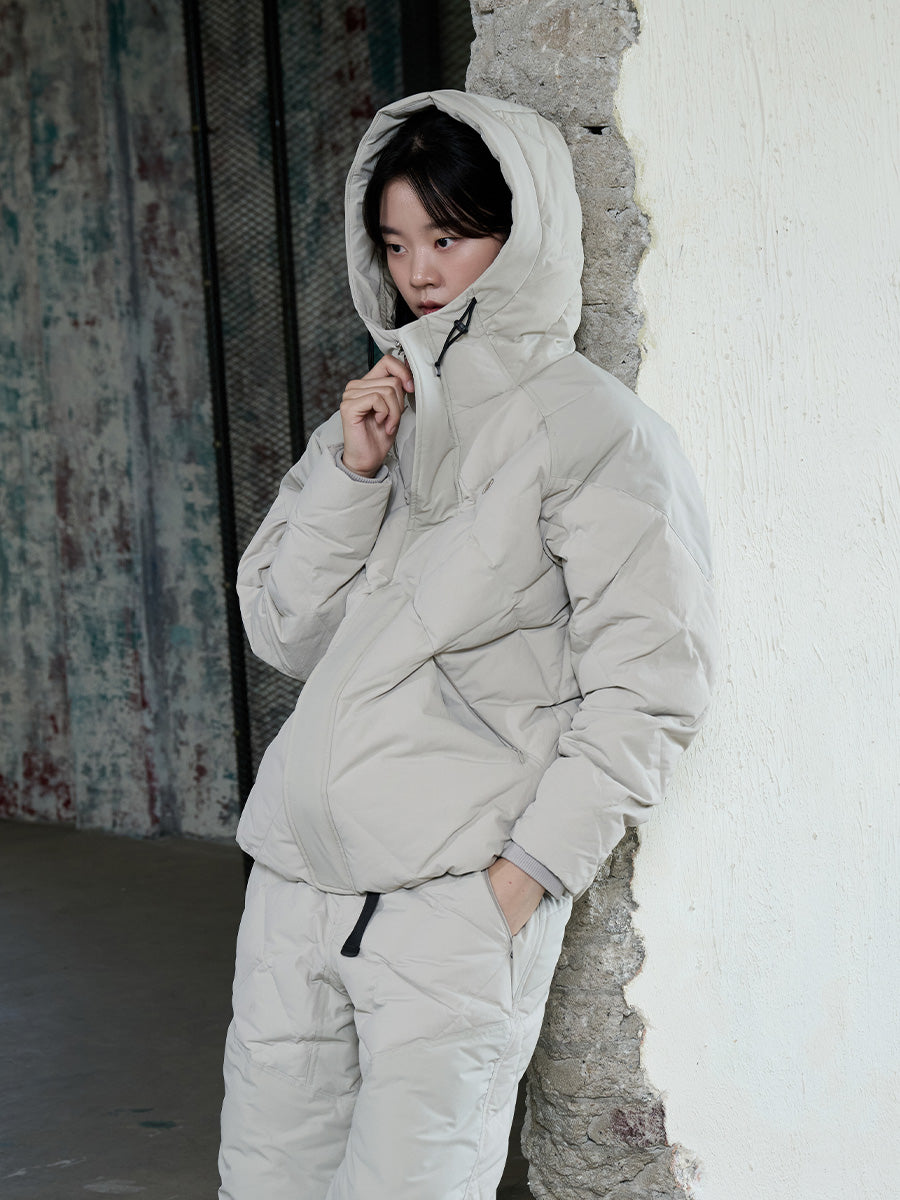 CORDURRA NYLON MIX HOODED DOWN PUFFER