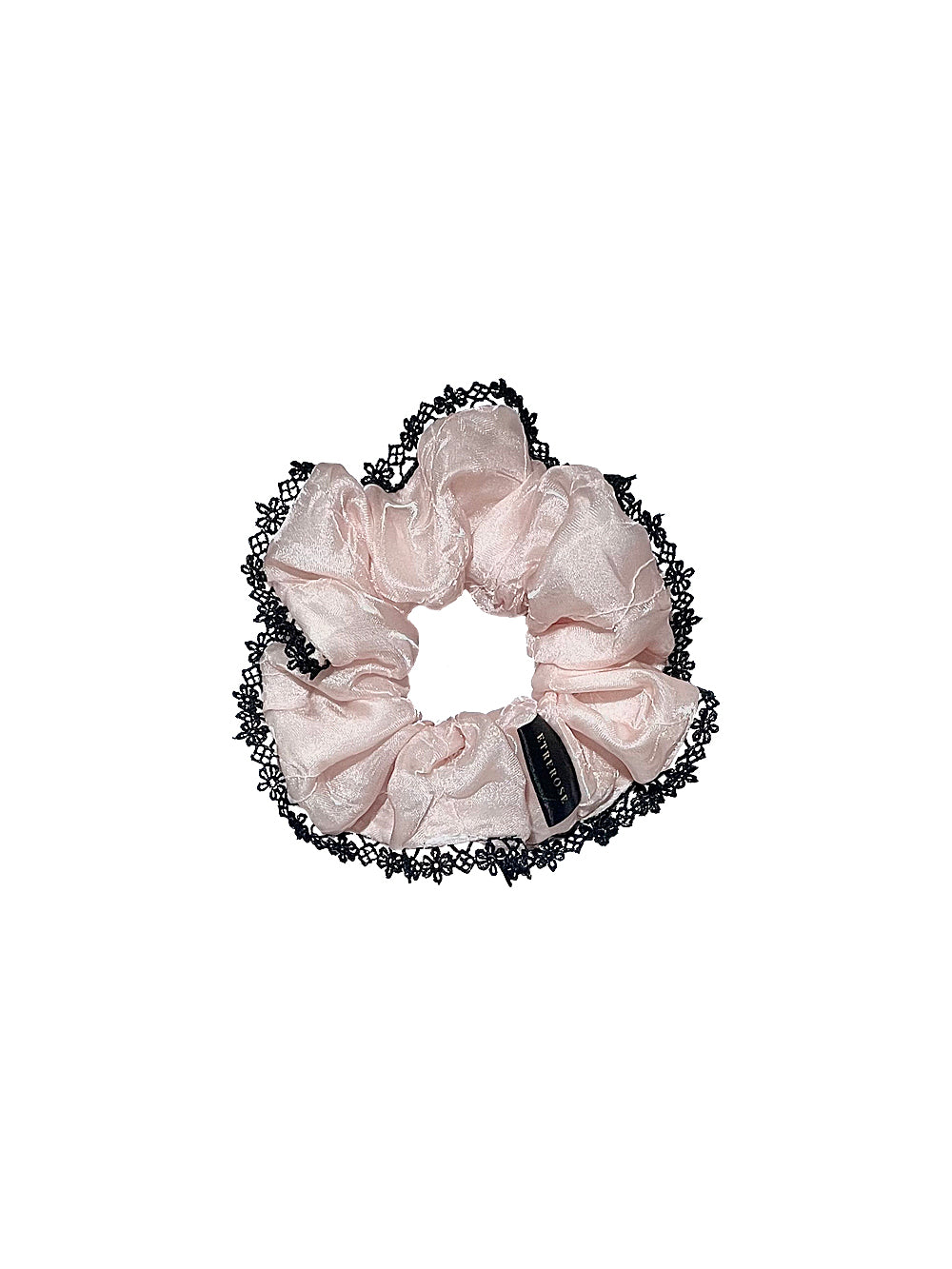 Glossy Organza Lace Satin Hair Scrunchie (S)