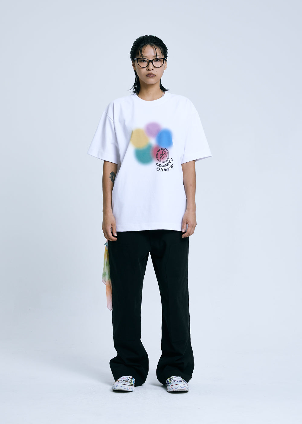 BIG FLOWER BALL SHORT SLEEVE T-SHIRT_WHITE