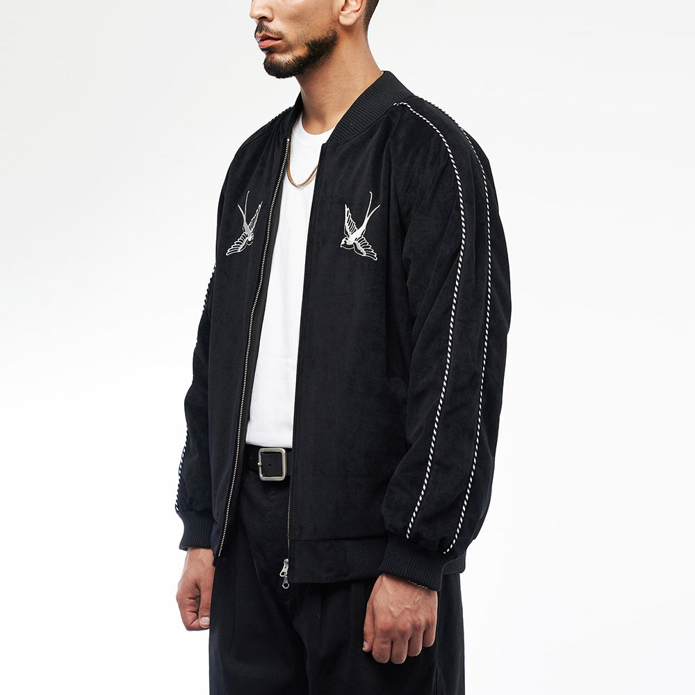 SP VELVET SWALLOW SOUVENIR JACKET-BLACK