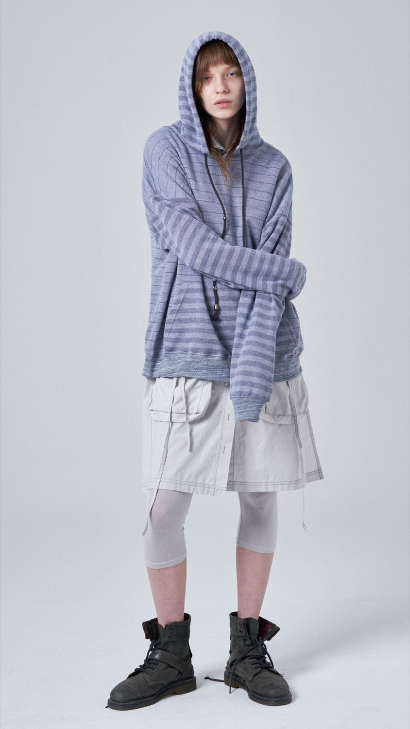 Oversized stripe hoodie_blue