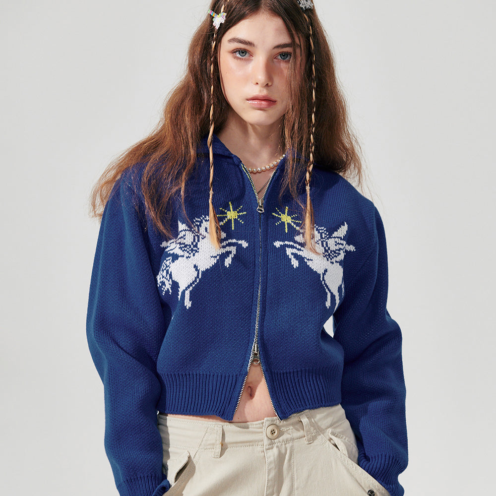 Unicorn Knit Zip-up [3 Color]