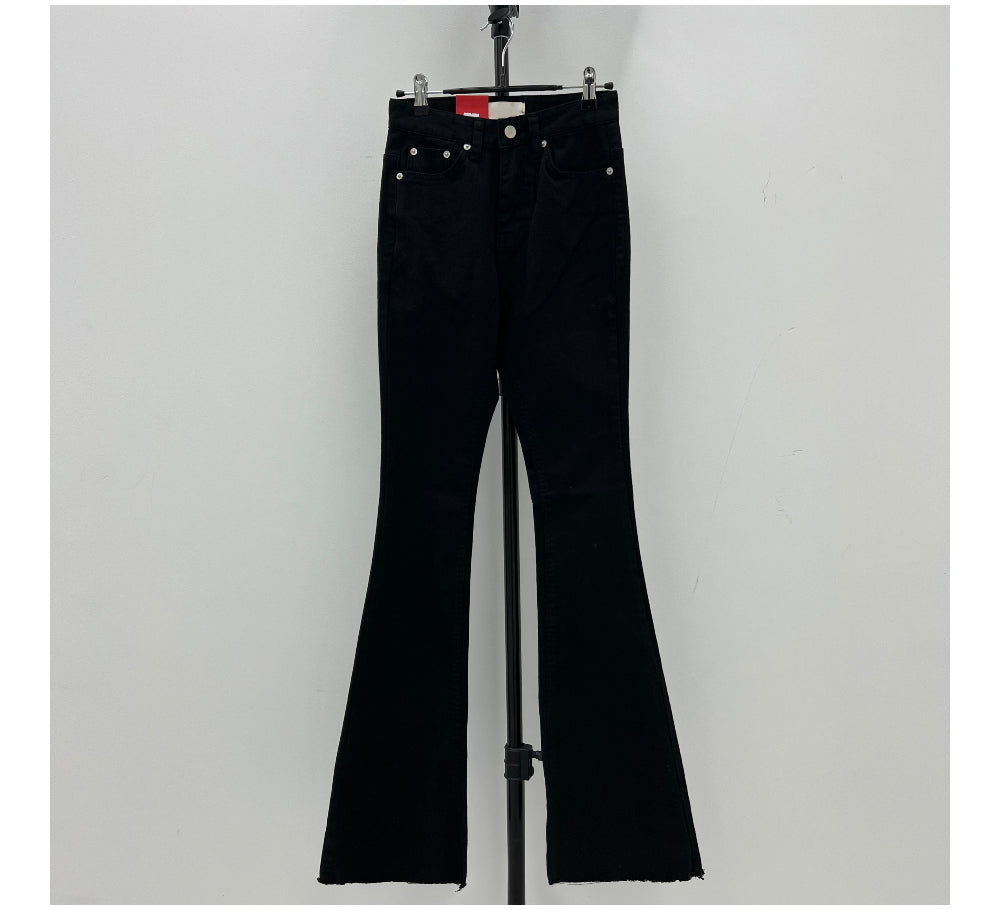 Maxi boot-cut pants (Black)