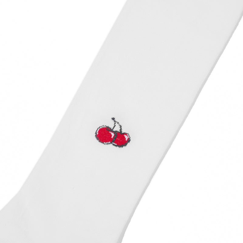 CHERRY LOGO KNEE SOCKS [WHITE]