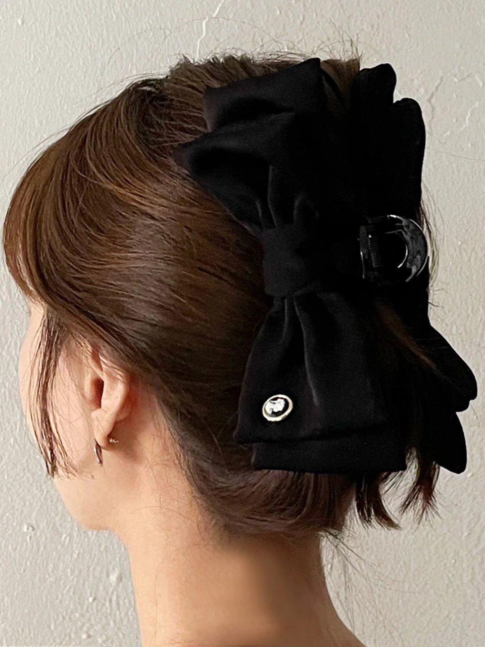 oar Vintage Cameo Ribbon Hair Claw [Black]