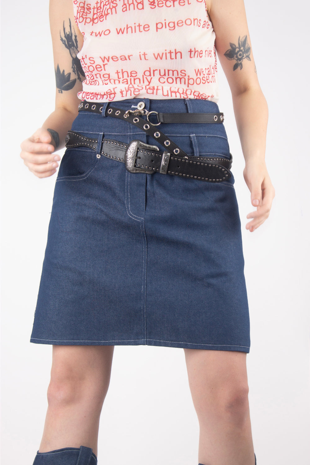 Denim Warmer Skirt (2 color)