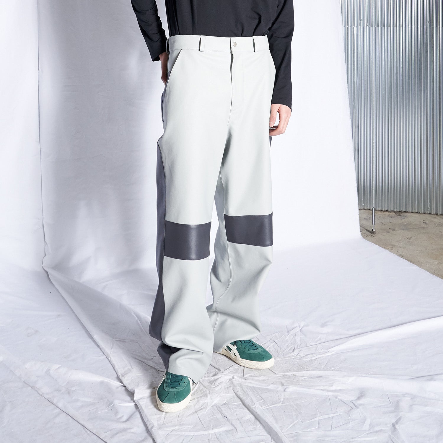 Racer Leather Pants (Gray)