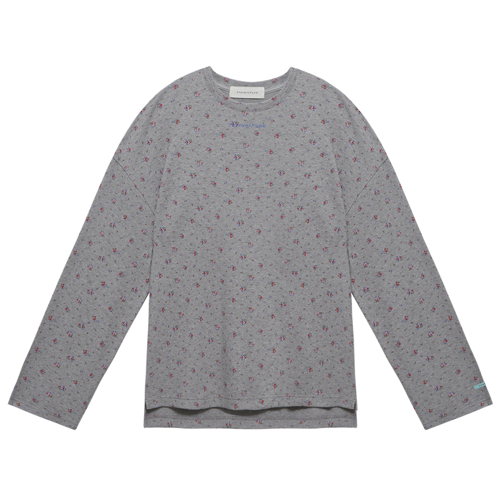 Floral-print long-sleeved