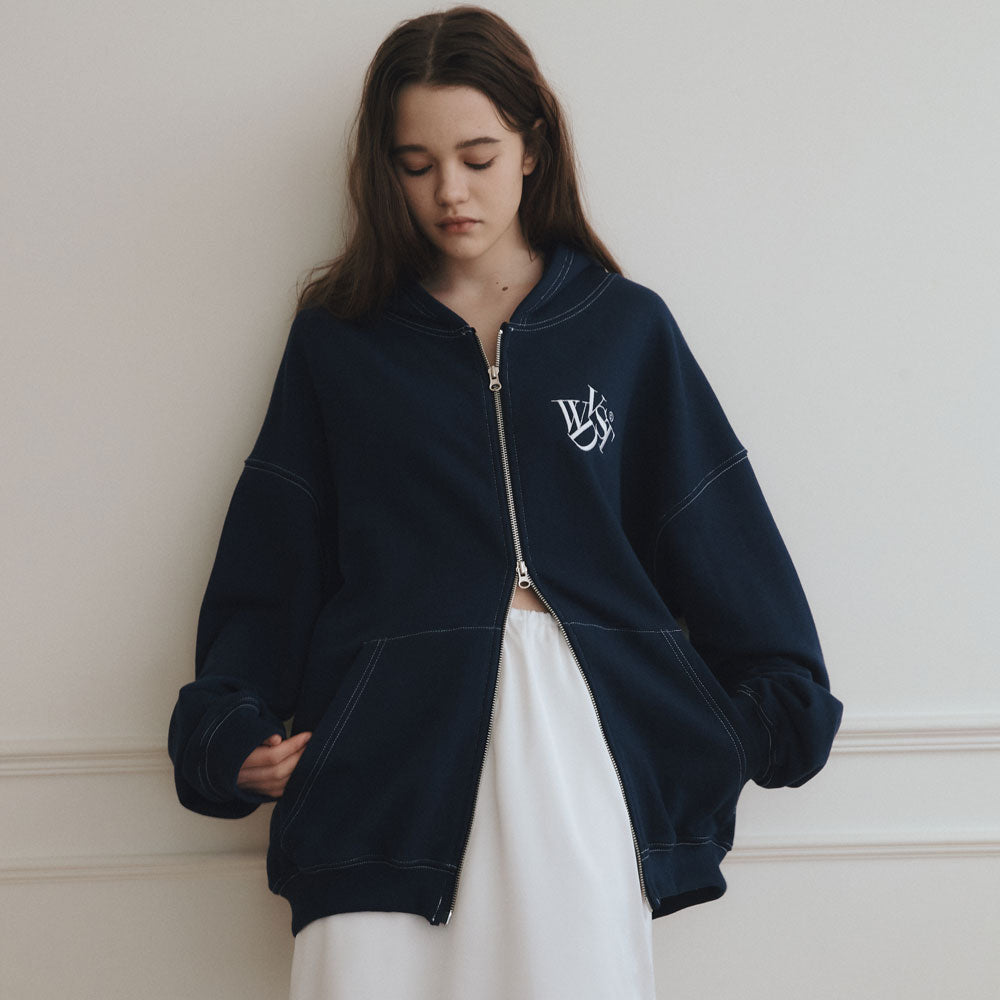 Logo Stitch Hood Zip-up [2 Color]