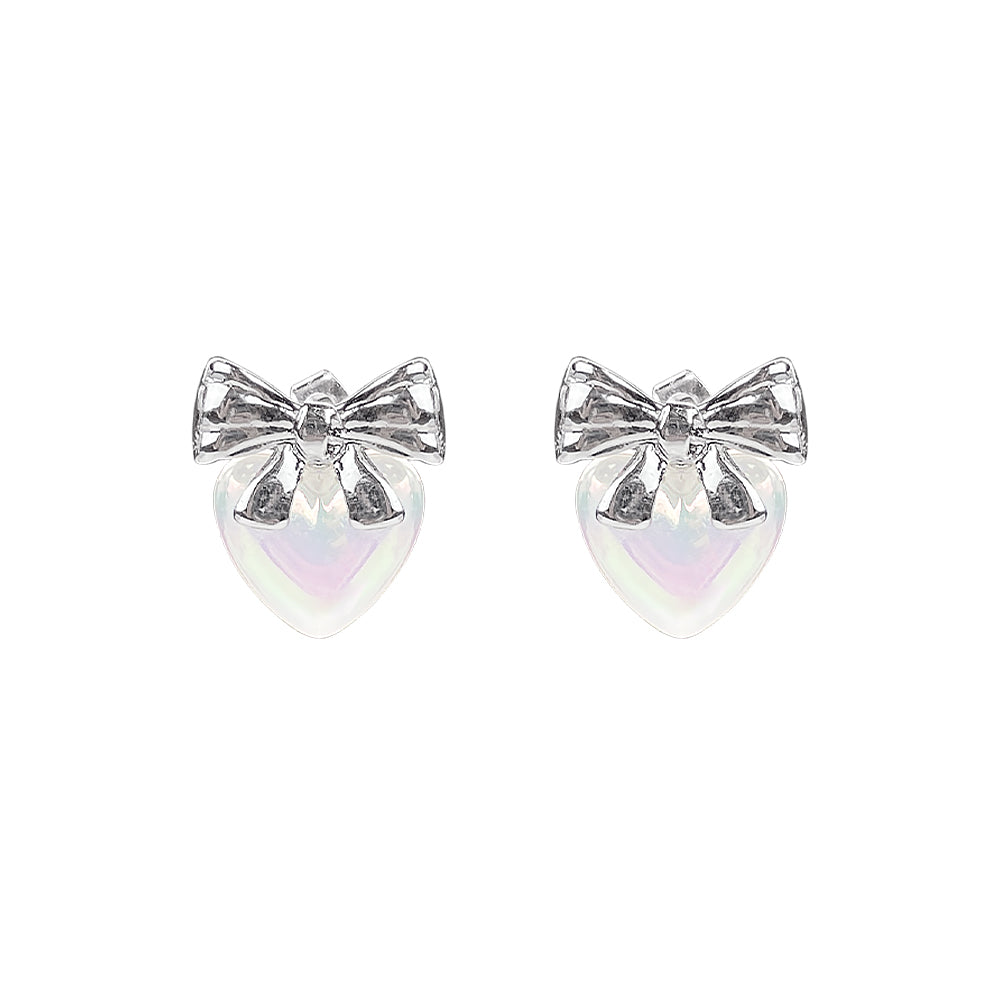 Aurora Heart Ribbon Earring