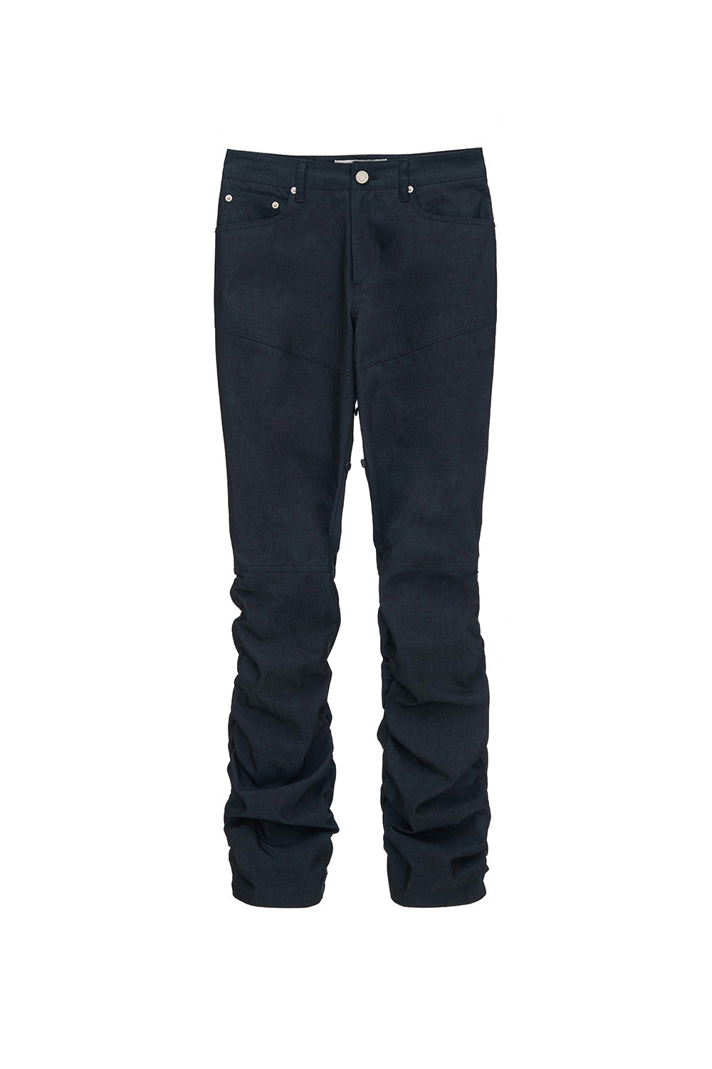 DETACHABLE STRAP SHIRRING PANTS (INDIGO BLUE)