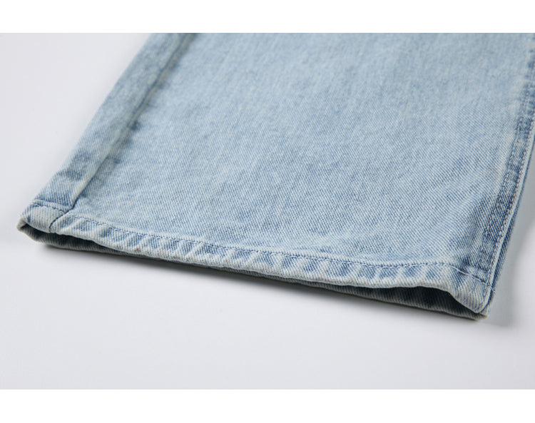 light blue denim overall pants