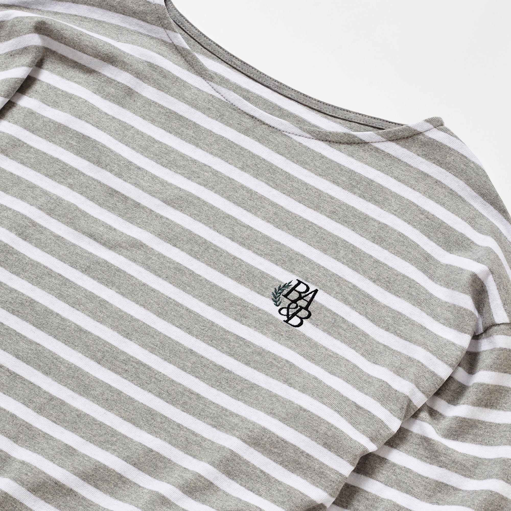 SMALL LOGO STRIPE LONG SLEEVE T-SHIRT_GRAY