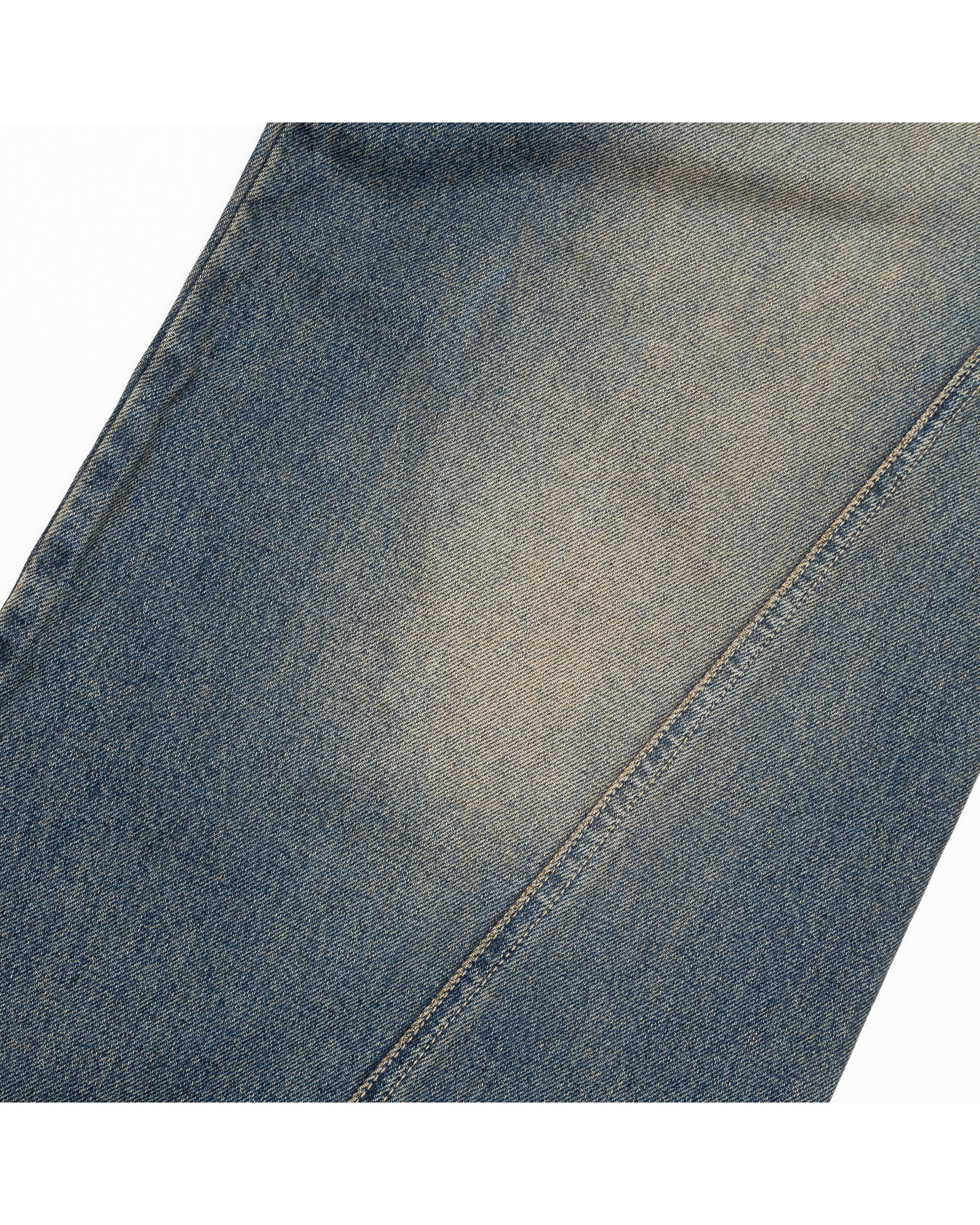 Paneled Denim Pants (Blue)
