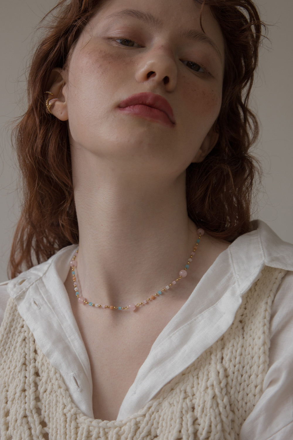 Pastel sugar candy ball chain necklace