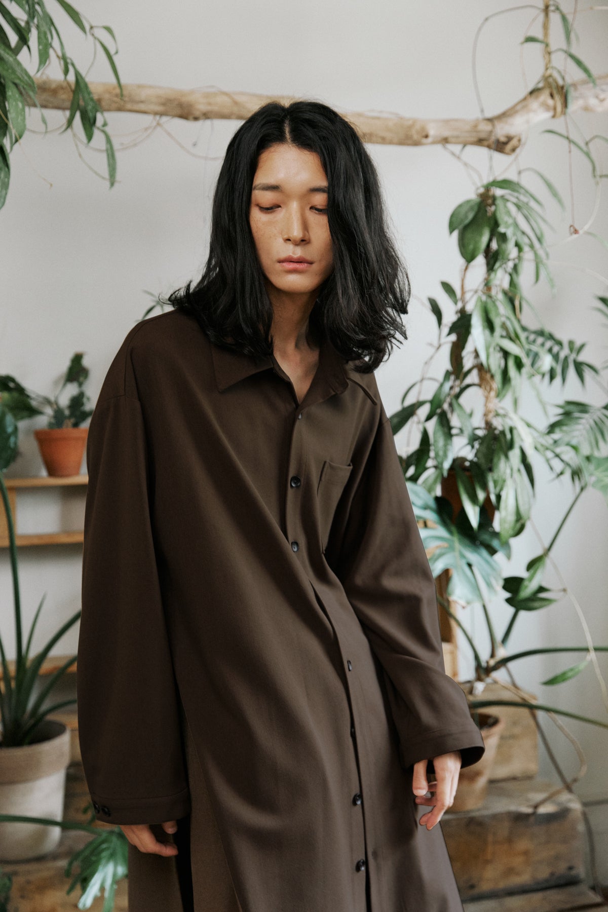 unisex jungle long shirts brown