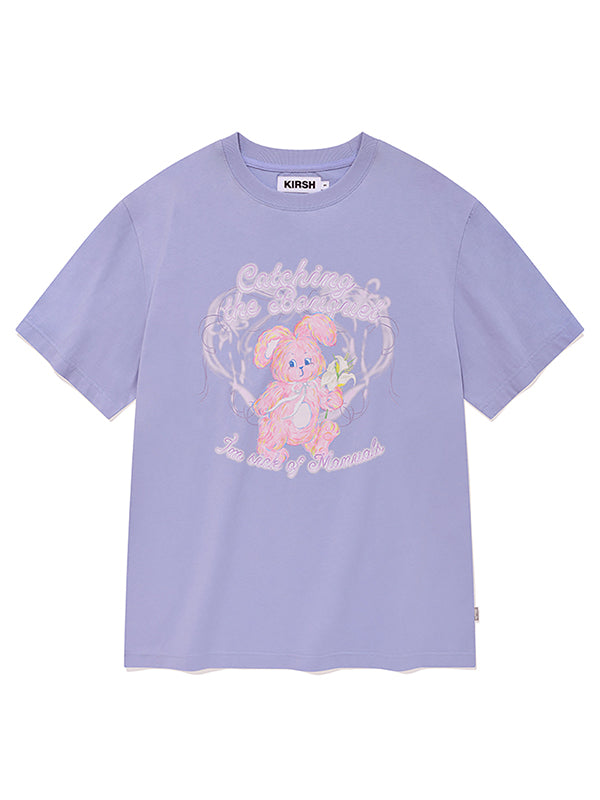 WITTY BUNNY BOUQUET GIRL T-SHIRT [LIGHT LAVENDER]