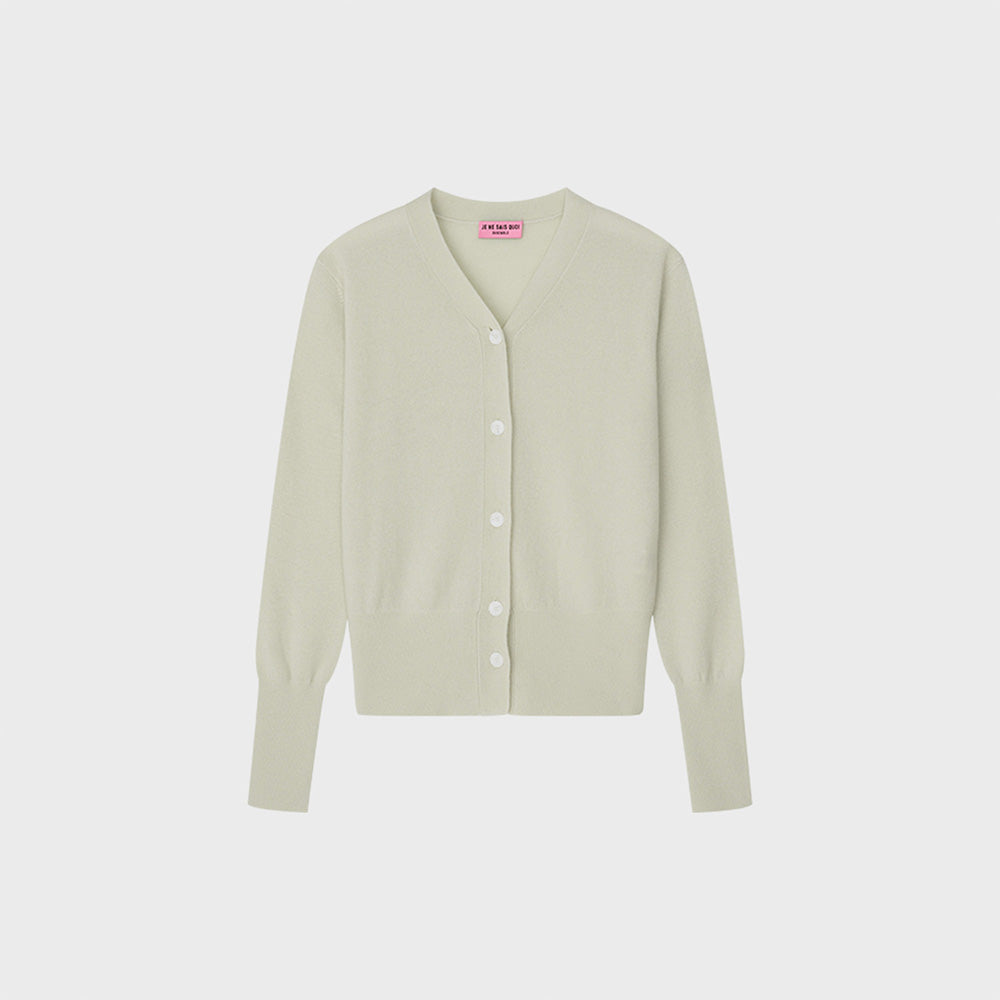 BASIC V-NECK CARDIGAN_LIGHT MINT