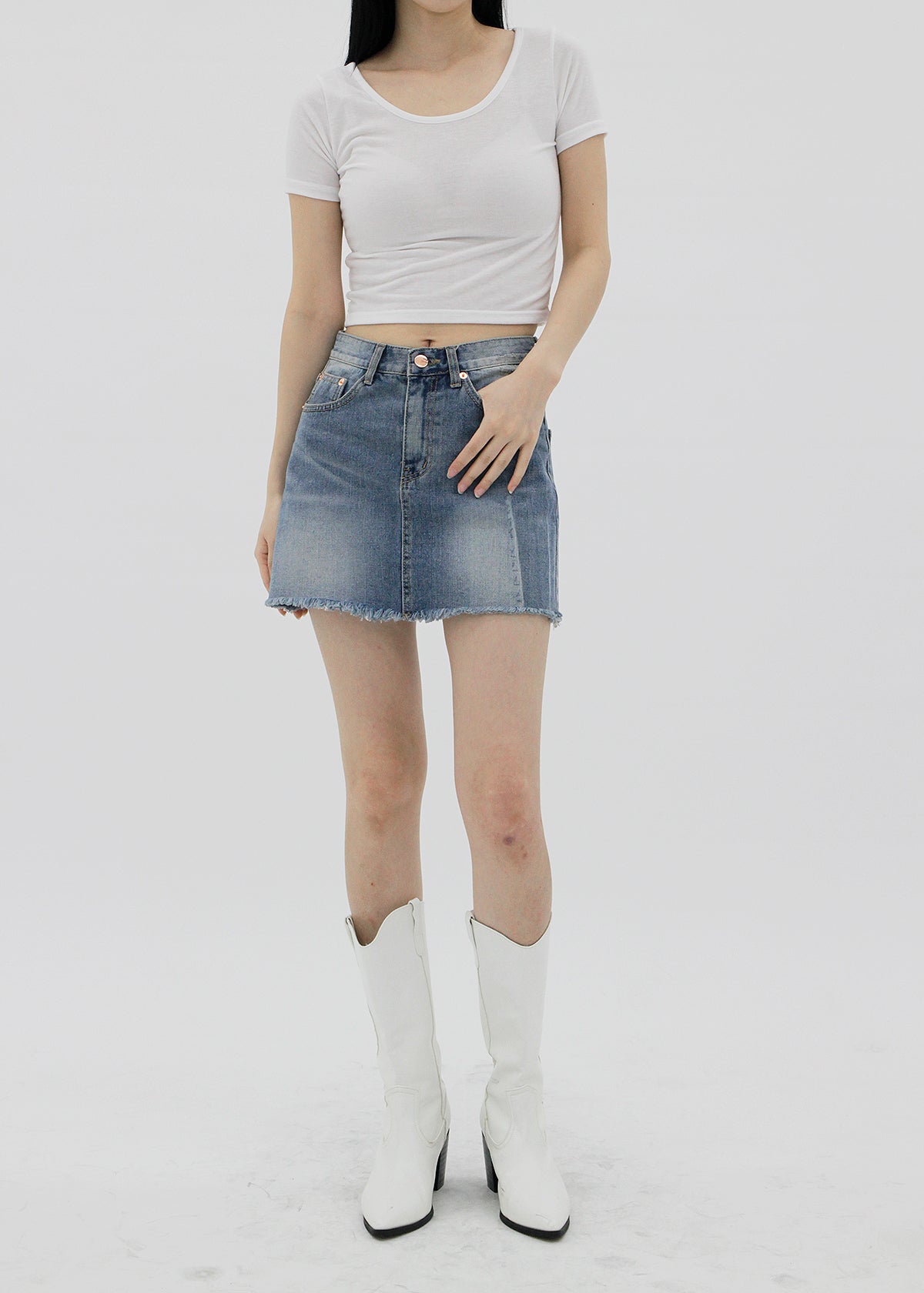 no.0010 Y2K Mini Denim Skirt