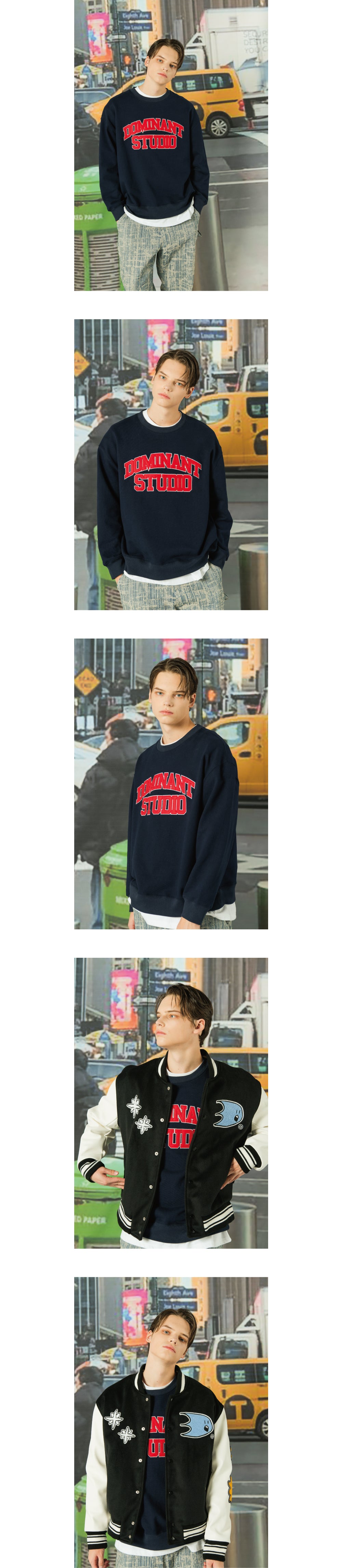 Studio Embroidery Overfit Sweatshirt MTM_Navy