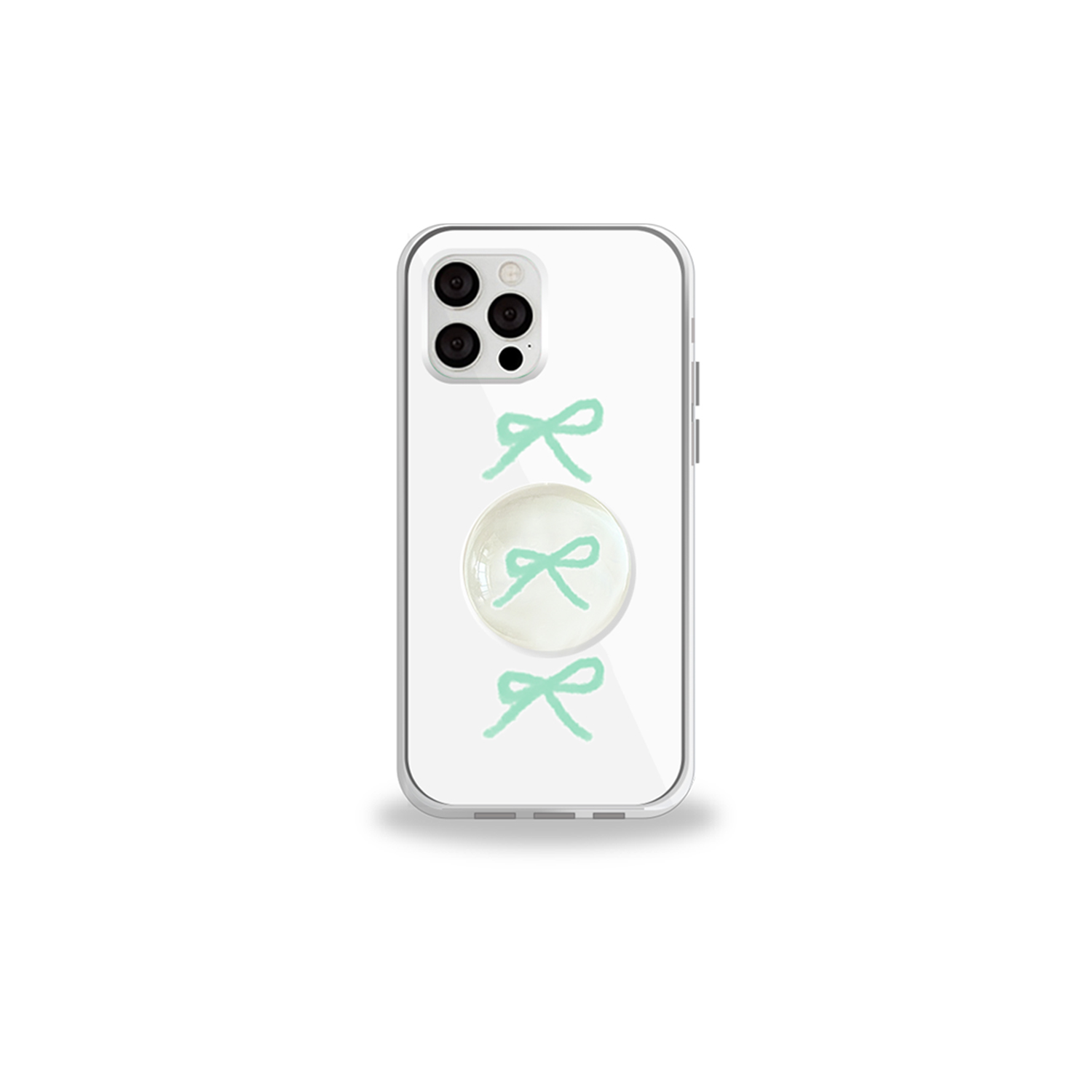 [SET] Present series : Mint ribbon phonecase + griptok