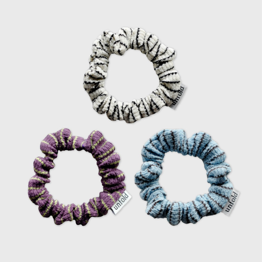 [unfold] Basic stripe scrunchie 3SET