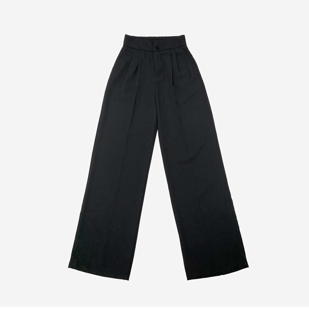 varus button wide slacks