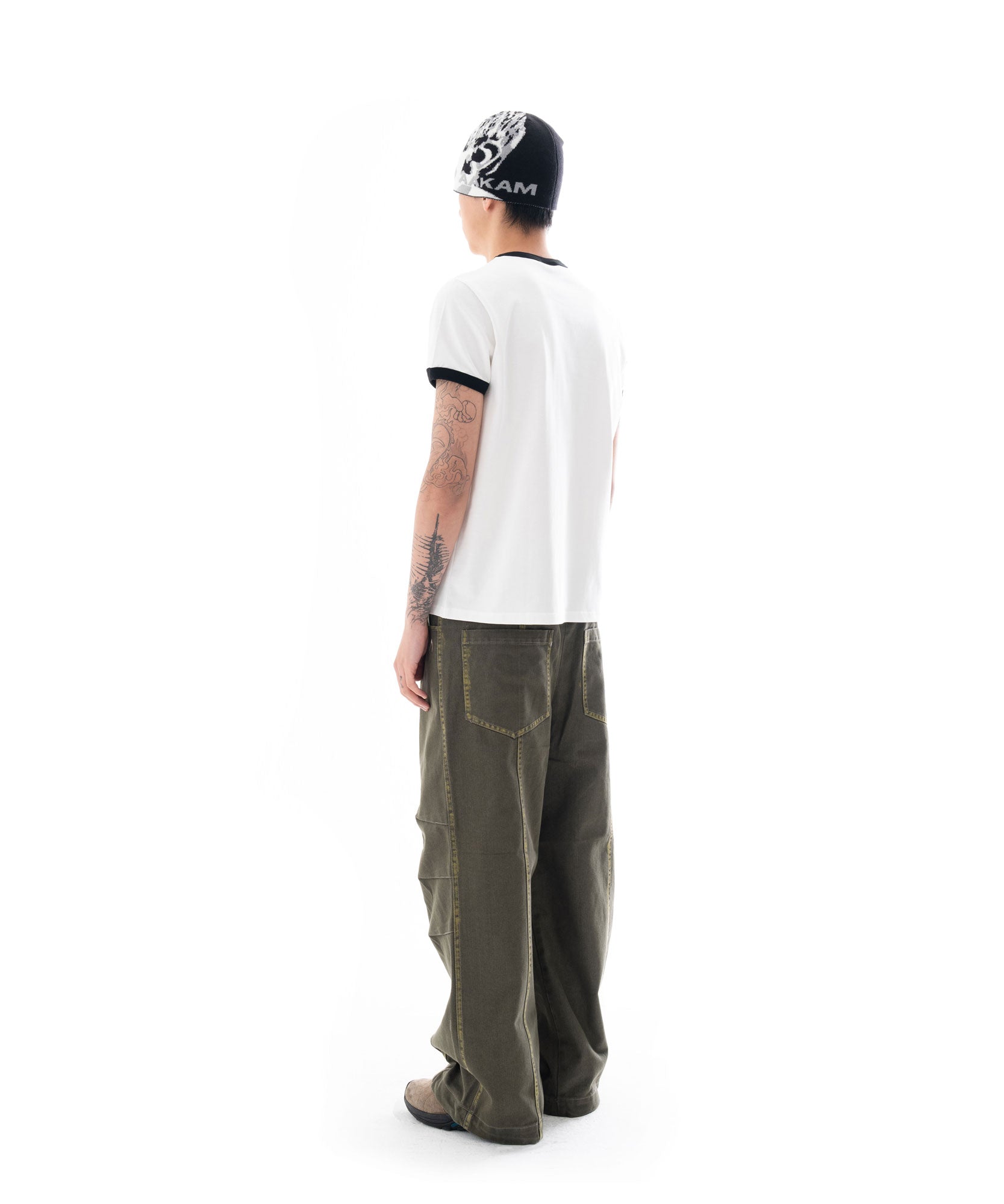 Washed Line Denim Pants (Khaki)