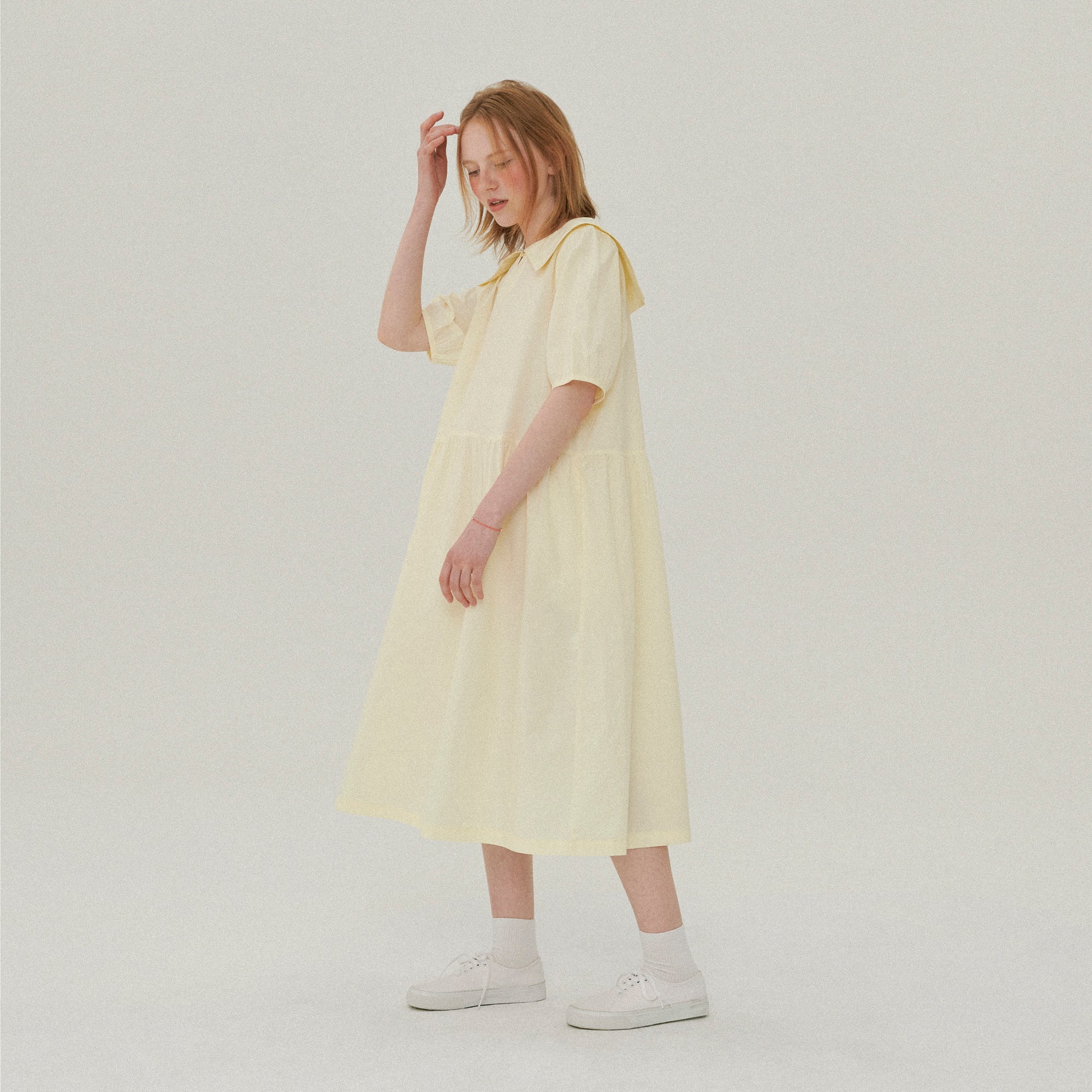 SAILOR COLLAR LONG DRESS_LEMON