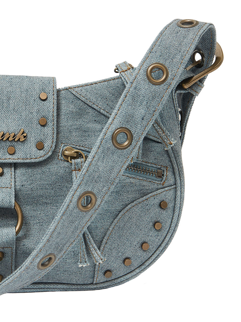 VINTAGE STUD SHOULDER BAG_LIGHT BLUE