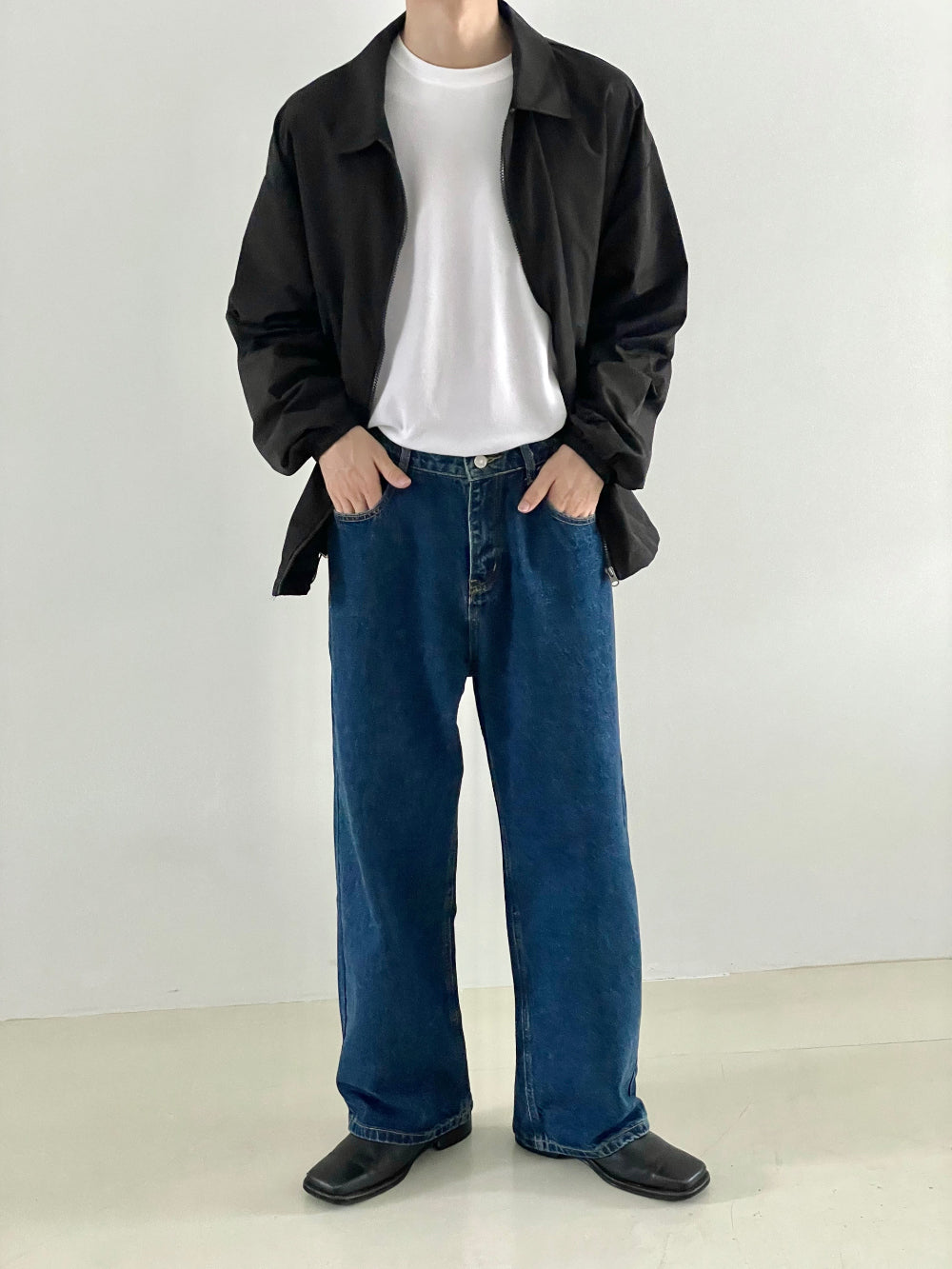 Long wide fit denim pants