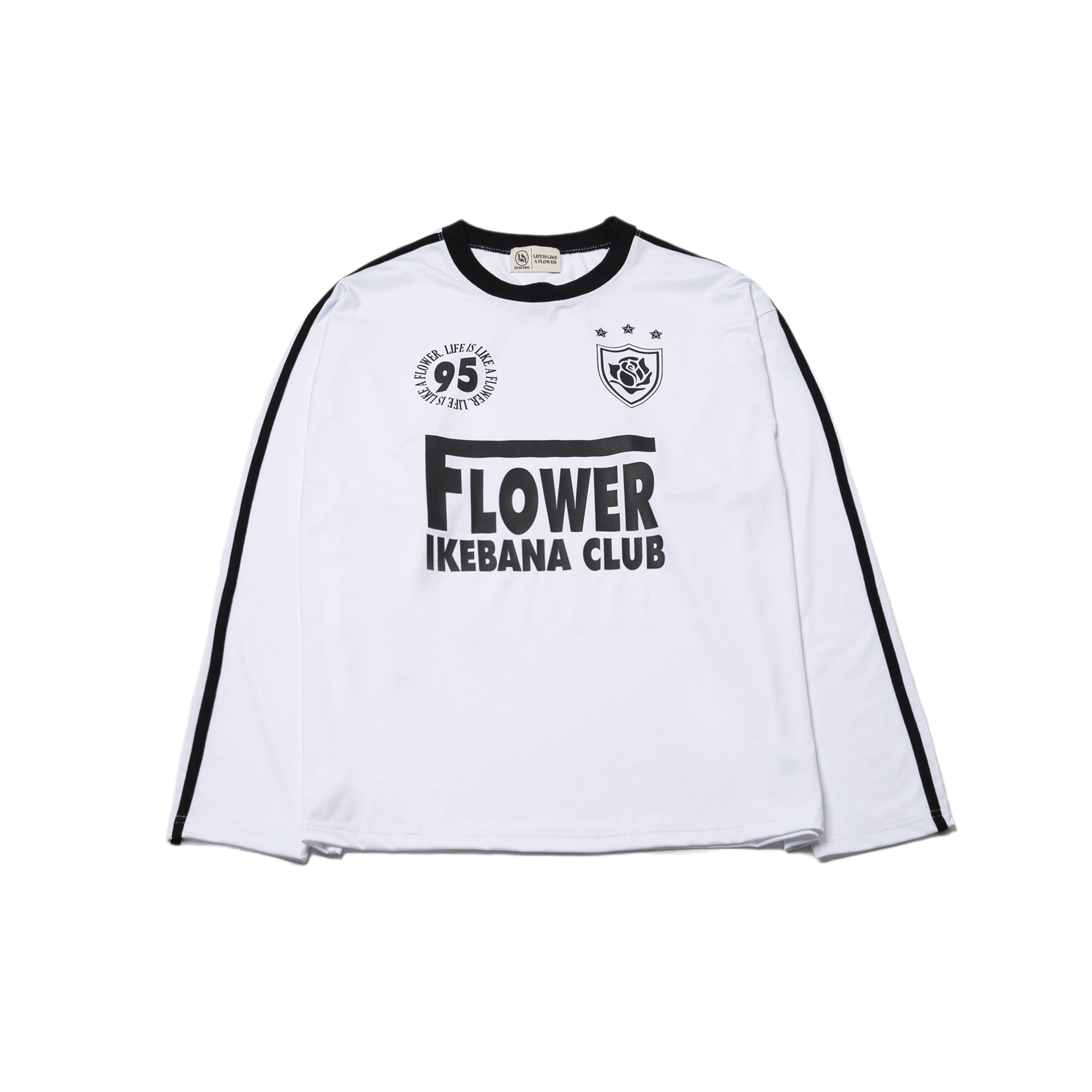 FLOWER FOOTBALL TEAM JERSEY L/S TEE(WHITE)