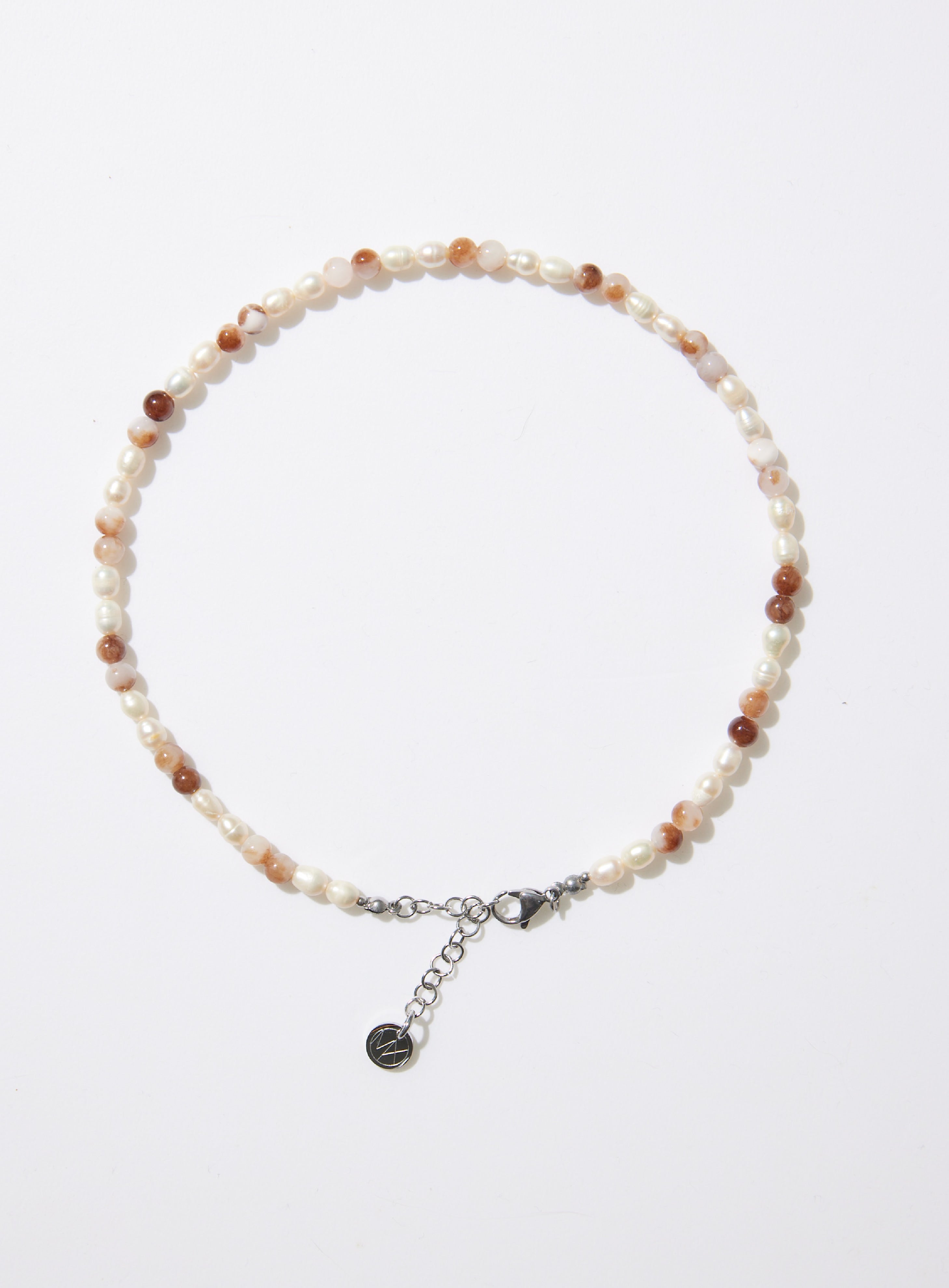 MP018 FRESHWATER PEARL WITH NATURAL STONE NECKLACE