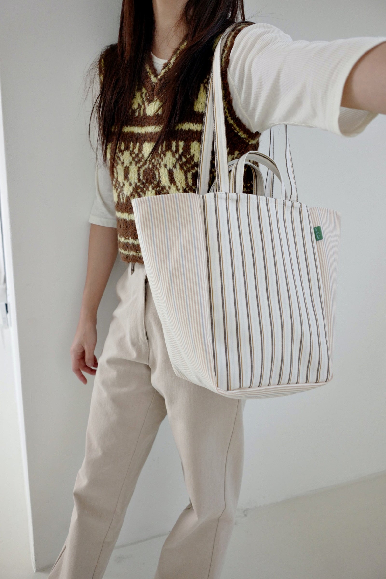 Double Stripe Bag (Beige)