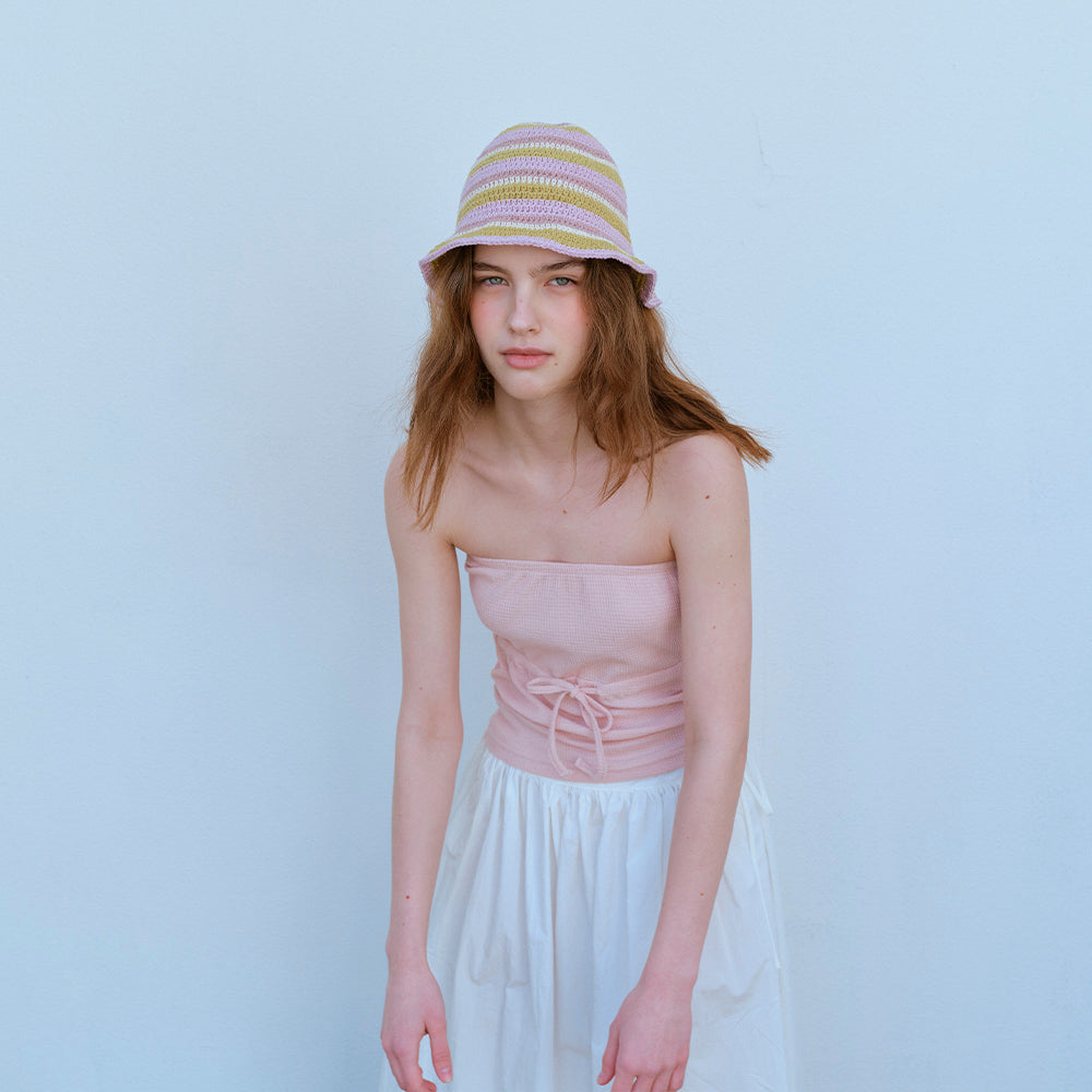 HANDMADE STRIPE BUCKET HAT