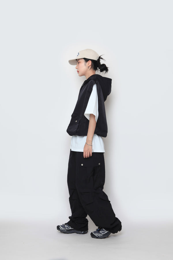 Snap Wide Cargo Pants