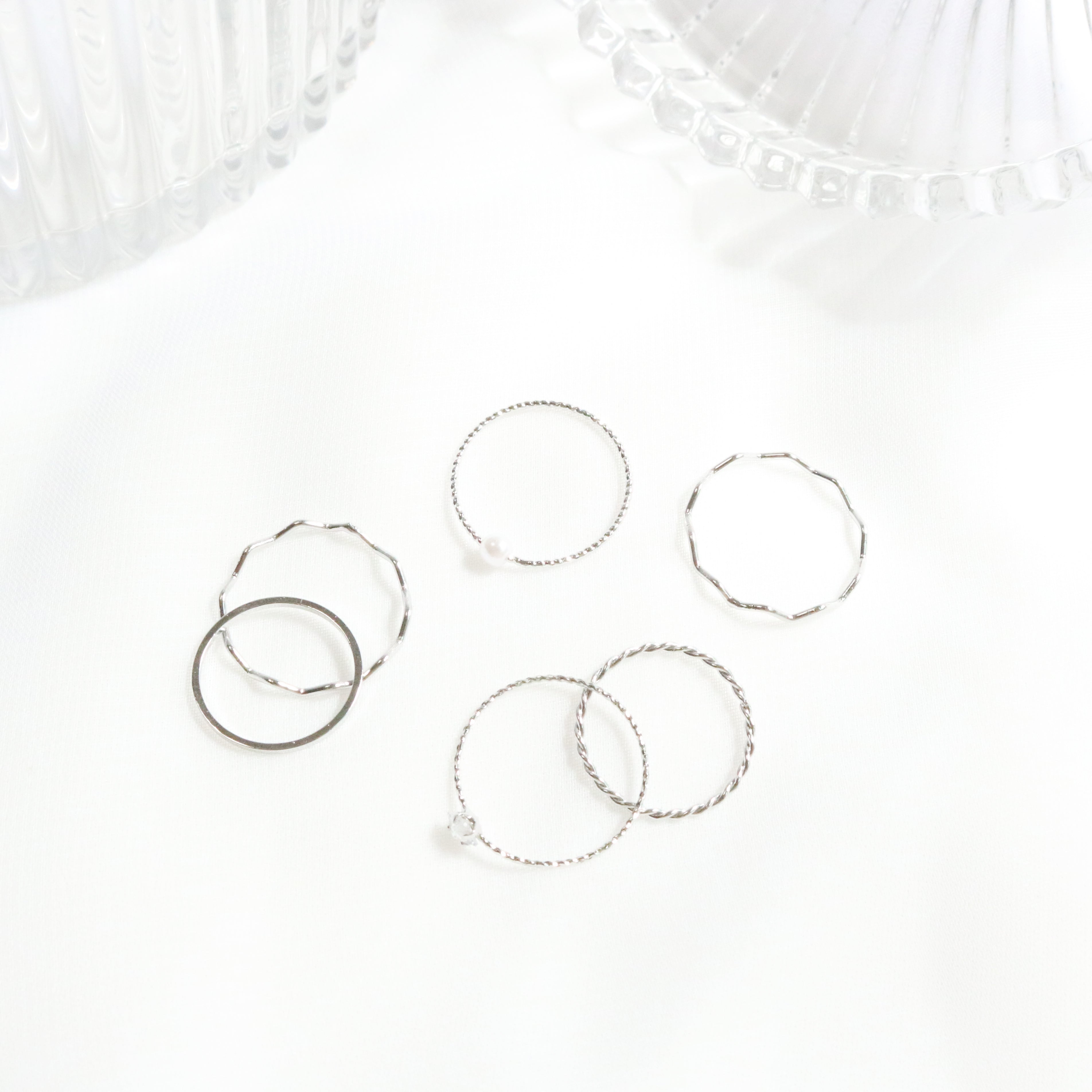 Daily layered ring 6 set (2 color)