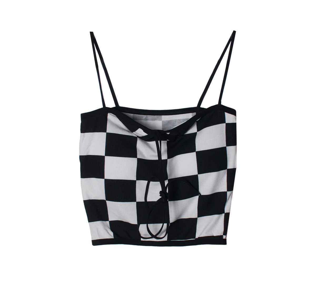 checker crop top (with cap)