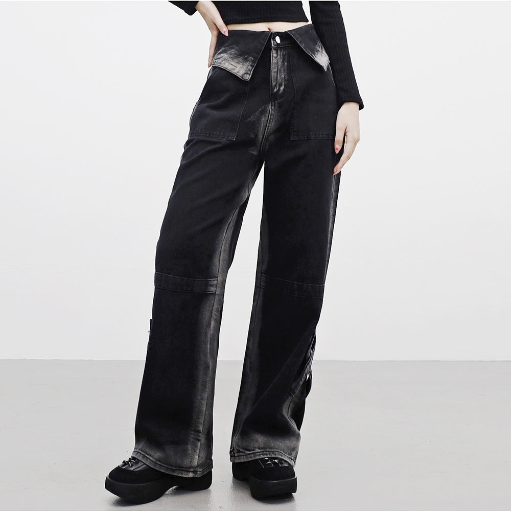 Pauline Two-Tone Denim Pants