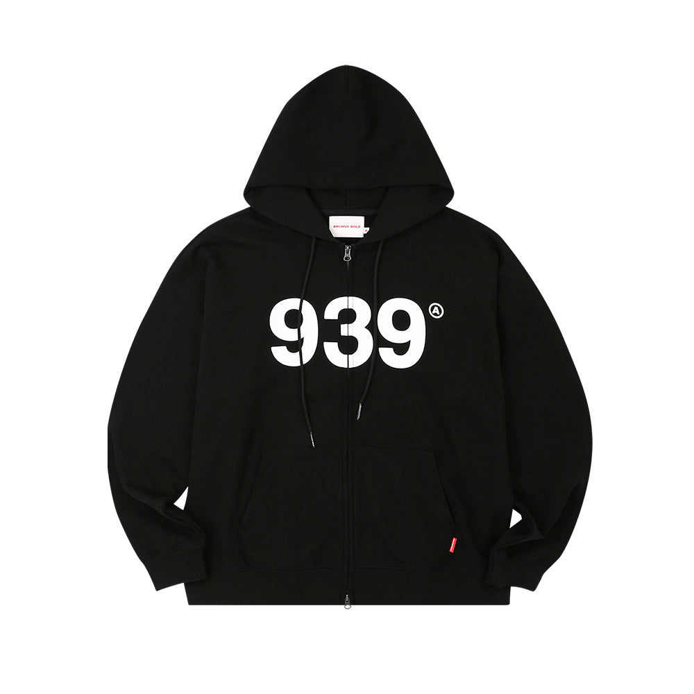 939 LOGO HOOD ZIP-UP (BLACK)