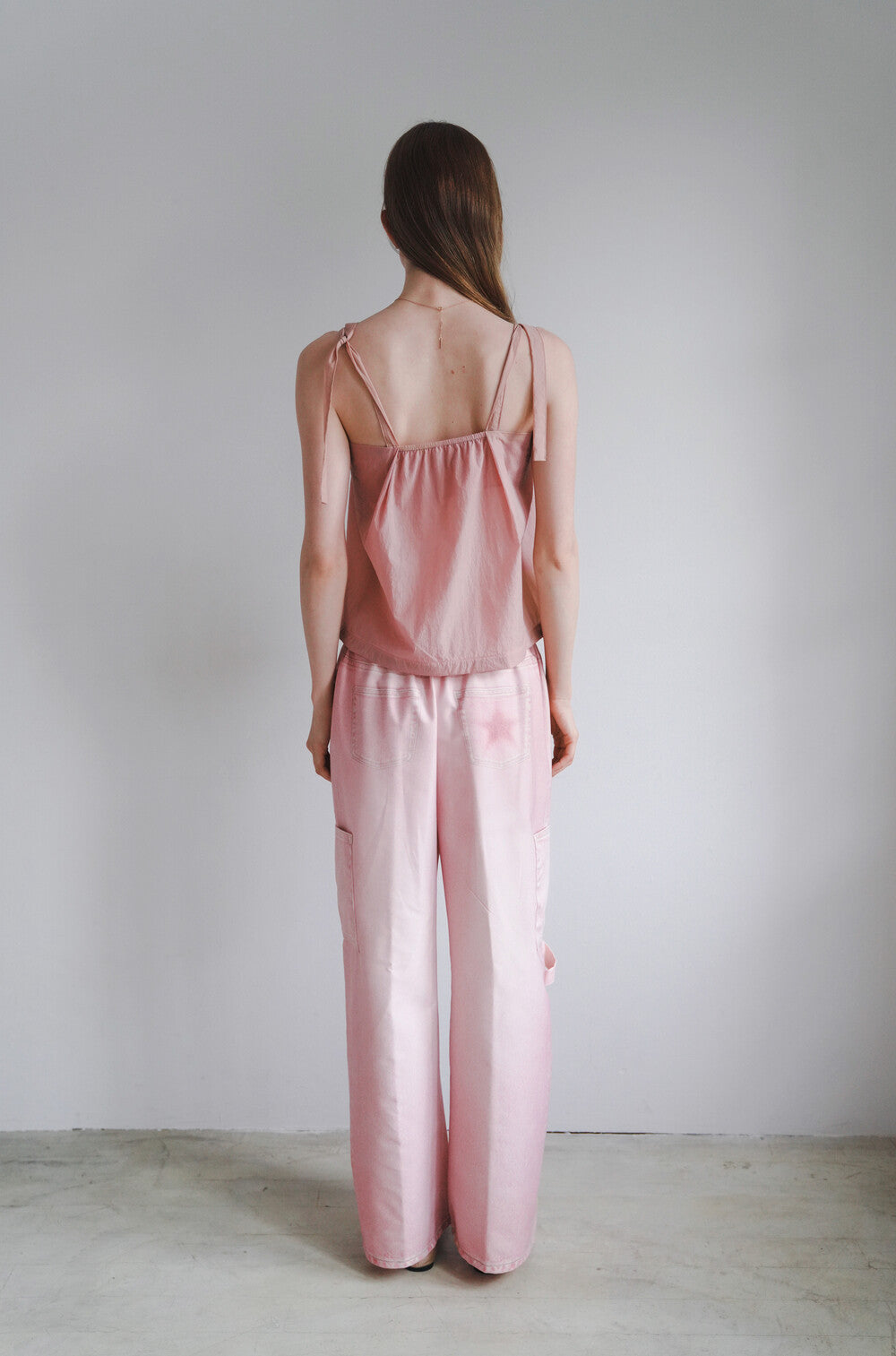 Ribbon sleeveless pink